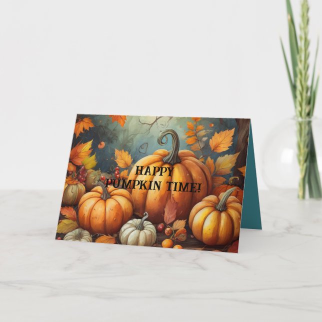 PUMPKIN TID TÄNKER PÅ DIG-KORT KORT (Framsida)