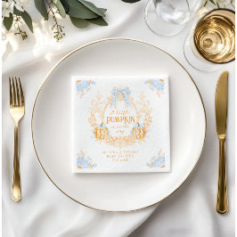 Pumpkin Toile Vapensköld Elegant Boy Shower Pappersservett