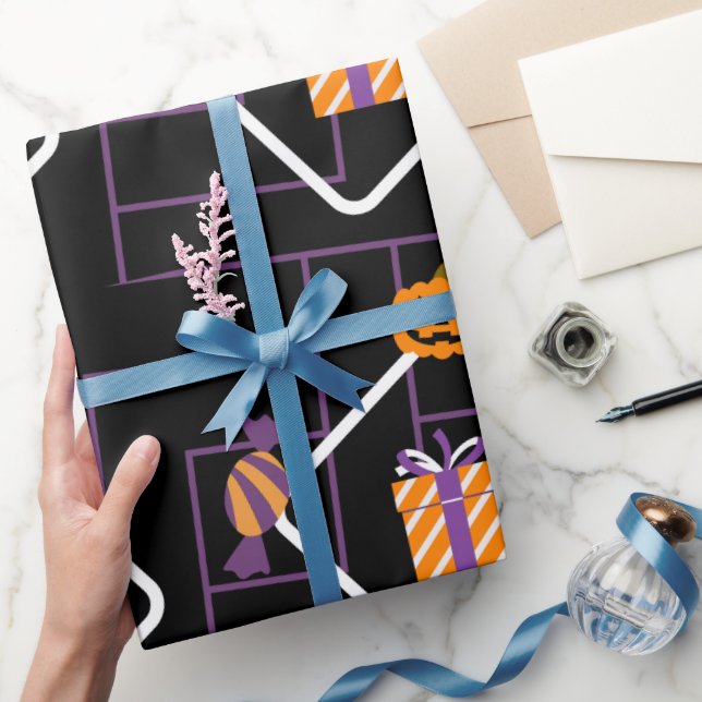 "Pumpkin Treats Halloween Wrapping Paper" Presentpapper (Gifting)