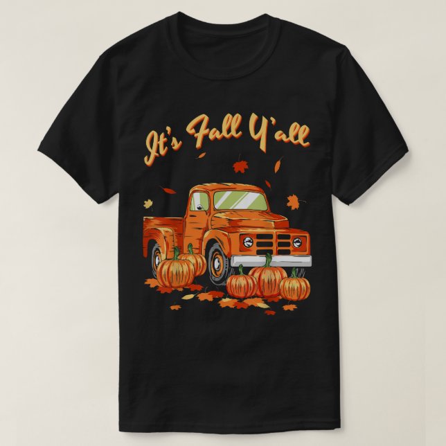 Pumpkin Truck Autumn Leaves Fall Season Squash Dri T Shirt (Design framsida)