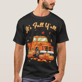 Pumpkin Truck Autumn Leaves Fall Season Squash Dri T Shirt