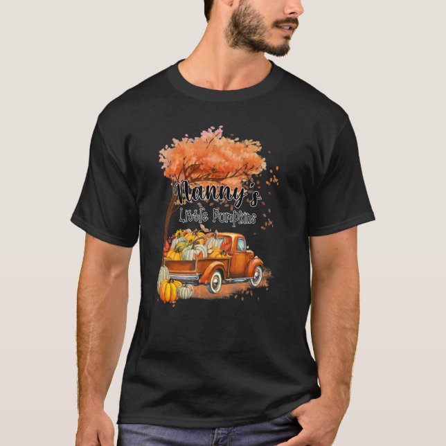 Pumpkin Truck Nanny's Little Pumpkins Fall Thanksg T Shirt (Framsida)