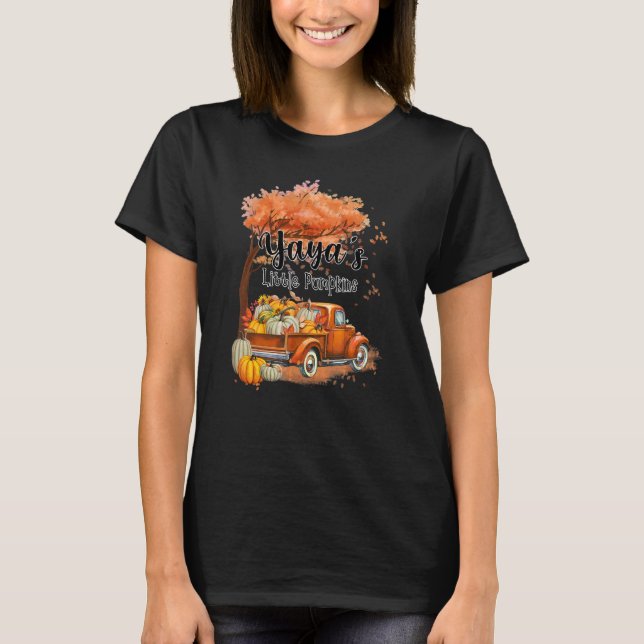 Pumpkin Truck Yaya's Little Pumpkins Fall Thanksgi T Shirt (Framsida)