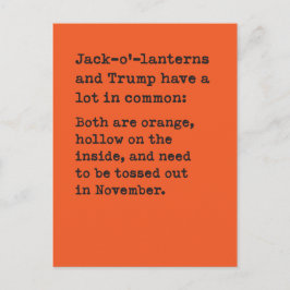 Pumpkin & Trump Halloween Joke Vykort