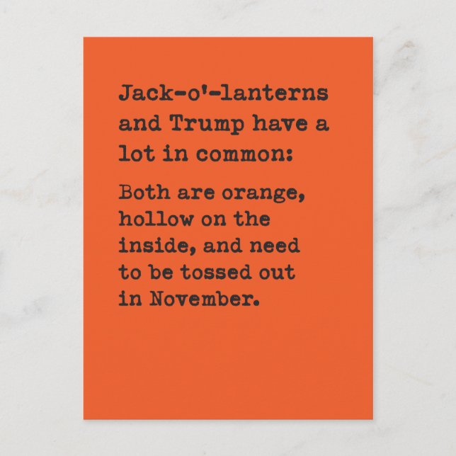 Pumpkin & Trump Halloween Joke Vykort (Framsida)