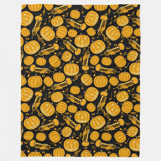 Pumpkin Trumpet Musik noter Fleece Blanket (Framsidan)