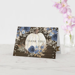 Pumpkin Twinkle Ljus Tack för marin blå Blommigt Kort