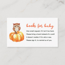 Pumpkin & Uggla Bokar för babyskabinjekort Tilläggskort