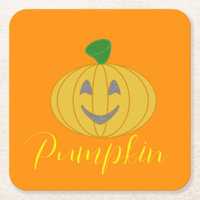 Pumpkin Underlägg Papper Kvadrat (Framsidan)