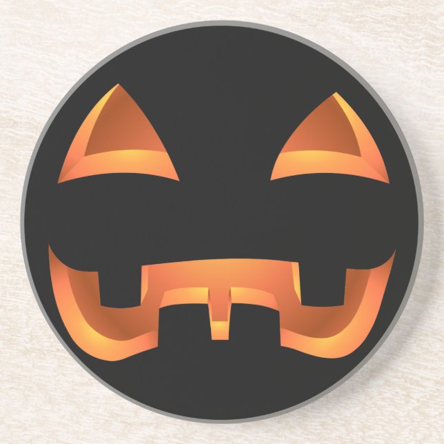 Pumpkin Underlägg Roligten Halloween Jack-O-Lanter Sandsten (Framsidan)