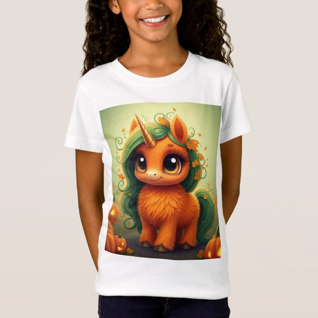 Pumpkin Unicorn  T Shirt (Framsida)