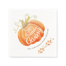 Pumpkin vattenfärgsbildelserserserge napkins