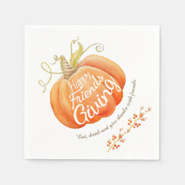 Pumpkin vattenfärgsbildelserserserge napkins pappersservett