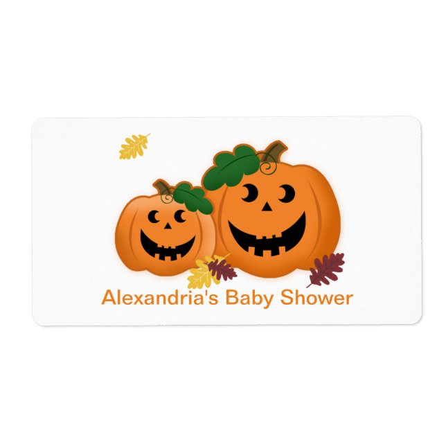 Pumpkin Vattenflaska Sticker Fraktsedel (Framsidan)