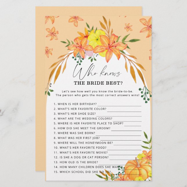 Pumpkin - Vem känner till det brista bästa spelet (Fram/baksida)