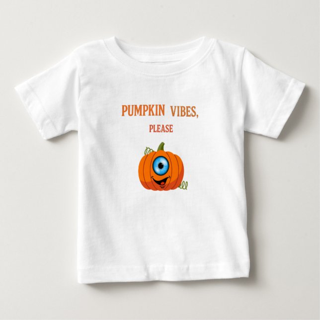 "Pumpkin Vibes Snälla - Cute Baby Halloween T Shirt (Framsida)