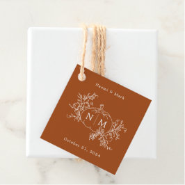 Pumpkin Vines Monogram Bröllop Gåvor Etiketter