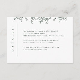 Pumpkin Vines Monogram Bröllop Infoga Tilläggskort