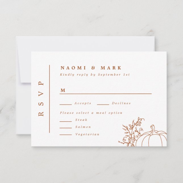 Pumpkin Vines Monogram-Bröllop OSA (Framsida)