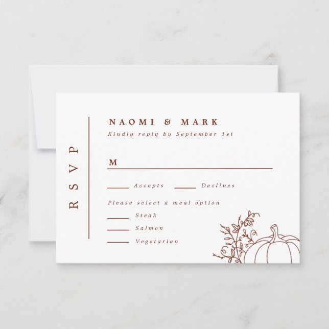 Pumpkin Vines Monogram-Bröllop OSA (Framsida)