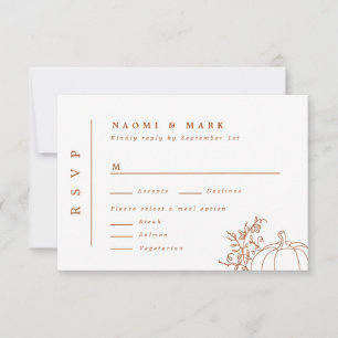 Pumpkin Vines Monogram-Bröllop OSA Kort
