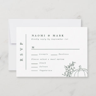 Pumpkin Vines Monogram Bröllop OSA Kort