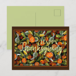 Pumpkin, vykort för höstskörd i fyrkant