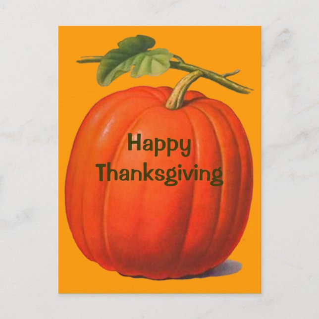 Pumpkin-vykort för Thanksgiving Helg Vykort (Framsida)