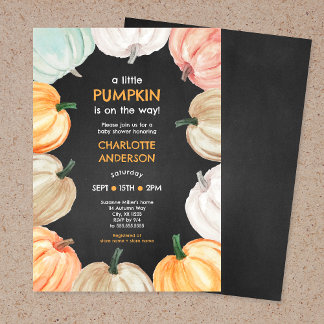 Pumpkin Wand neutralt gender fall babydusch Inbjudningar