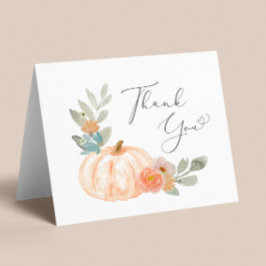 Pumpkin Watercolor Baby Shower Tack Kort