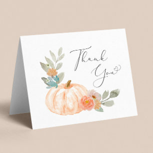 Pumpkin Watercolor Baby Shower Tack Kort