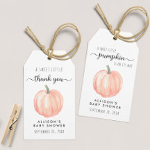 Pumpkin Watercolor Baby Shower Tack