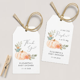 Pumpkin Watercolor Baby Shower Tack Presentetikett