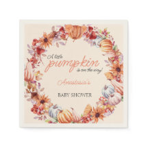 Pumpkin Watercolor Elegant Baby Shower under höste