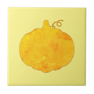 Pumpkin Watercolor-målning Kakelplatta
