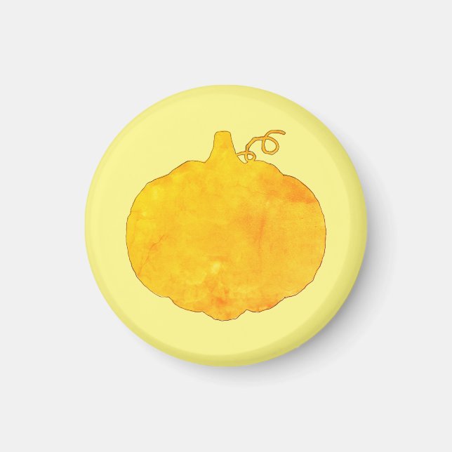 Pumpkin Watercolor-målning Magnet (Framsidan)