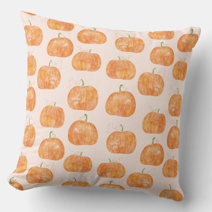 Pumpkin Watercolor Mönster Kudde