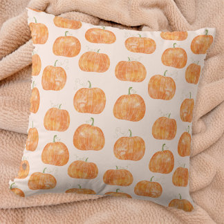 Pumpkin Watercolor Mönster Kudde