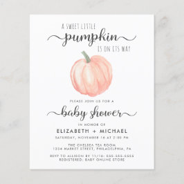 Pumpkin Watercolor Par Baby Shower-inbjudan
