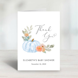 Pumpkin Watercolor Pojke Shower Tack Kort