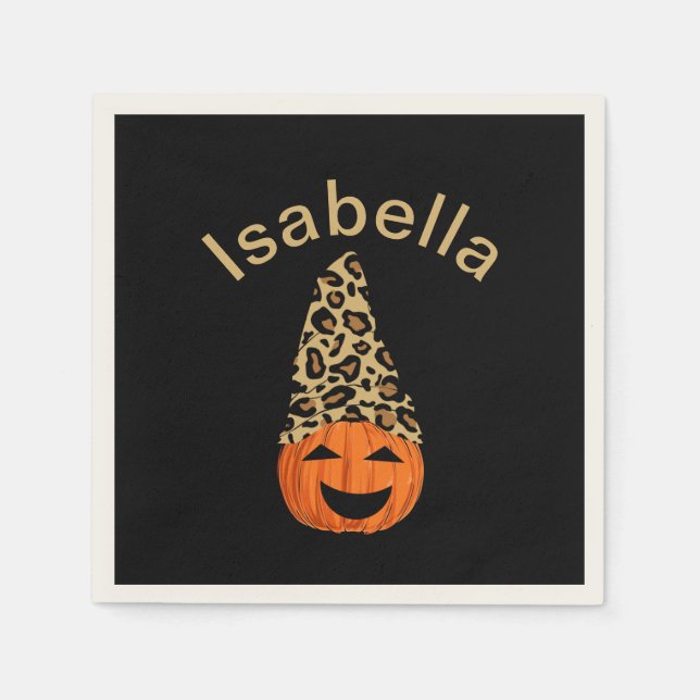 Pumpkin Wearing A Leopard Hat Pappersservett (Framsidan)