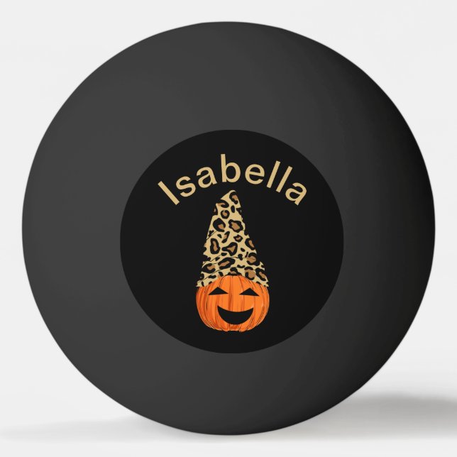 Pumpkin Wearing A Leopard Hat Pingisboll (Framsidan)