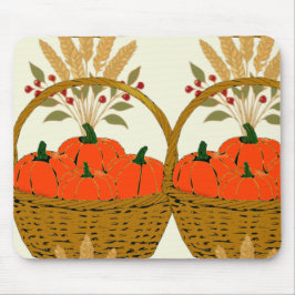 🍂 **Pumpkin & Wheat Basket Mouse Pad Musmatta