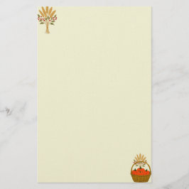 💌 **Pumpkin & Wheat Basket Stationery Brevpapper