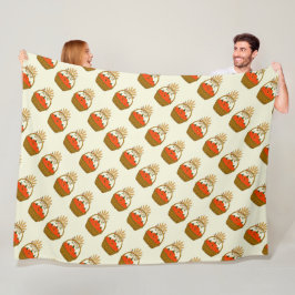 🍂 **Pumpkin & Wheat Fleece Blanket