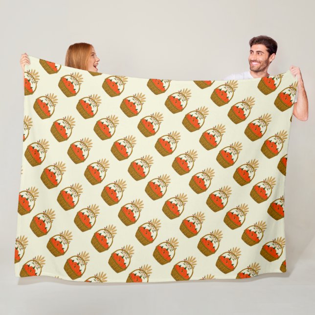 🍂 **Pumpkin & Wheat Fleece Blanket (På plats)