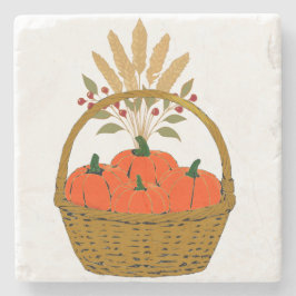 🎃 **Pumpkin & Wheat Marble Coaster Stenunderlägg