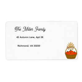 🍂 **Pumpkin & Wheat Return Address Labels Fraktsedel