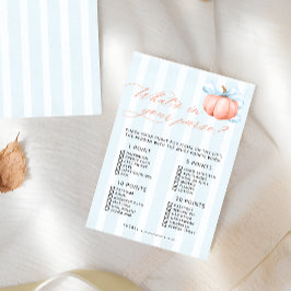 Pumpkin Whin in Your Purse Baby Shower Game
