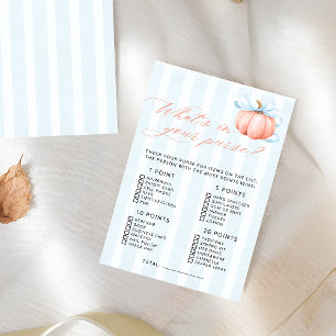 Pumpkin Whin in Your Purse Baby Shower Game